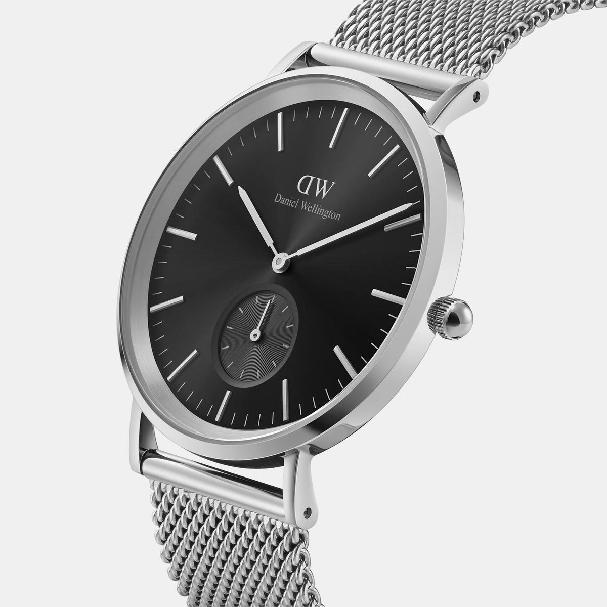 Classic Men Quartz Black Dial Analog Mesh Watch DW00100711K