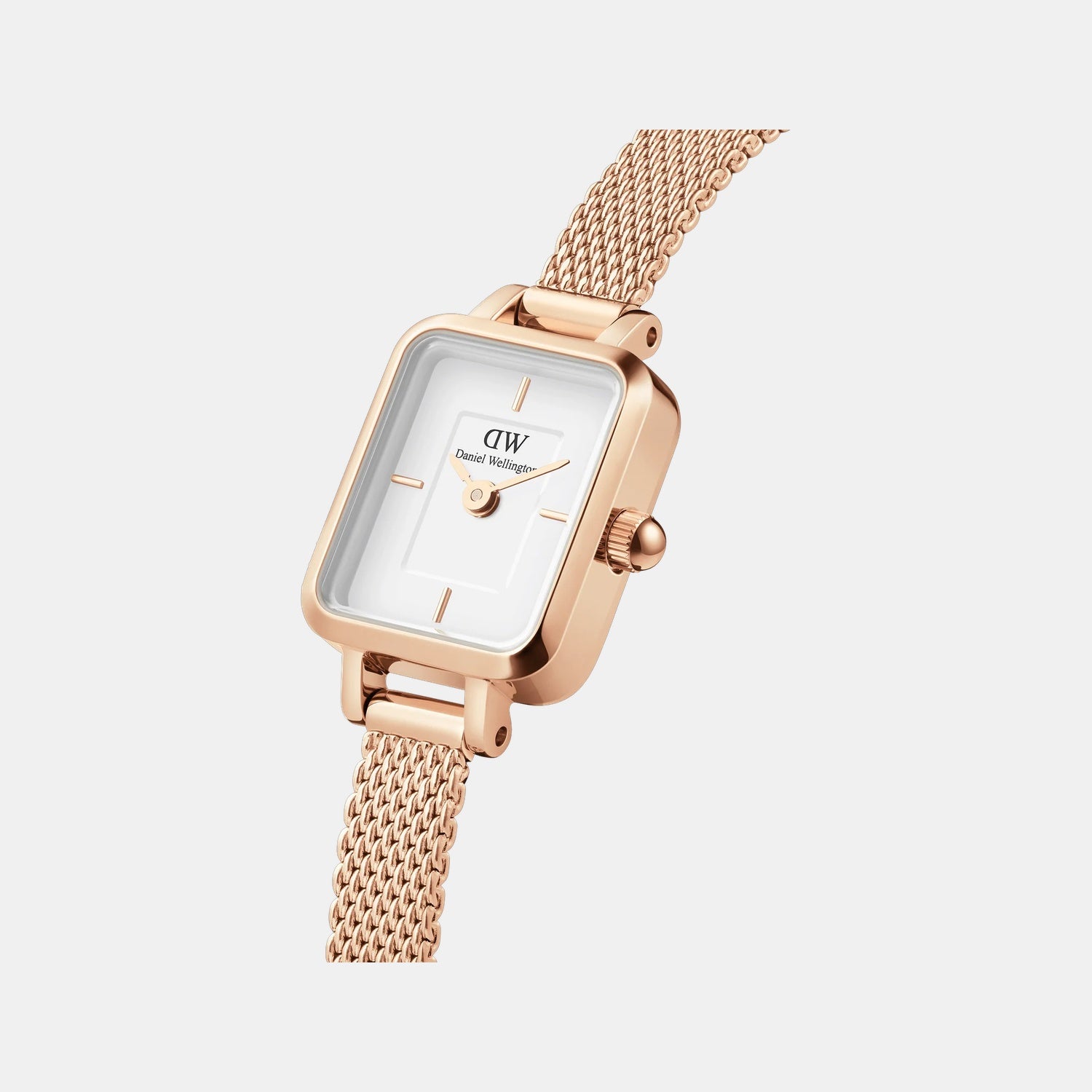 Quadro Mini Women Quartz White Dial Analog Stainless Steel Watch DW00100727K