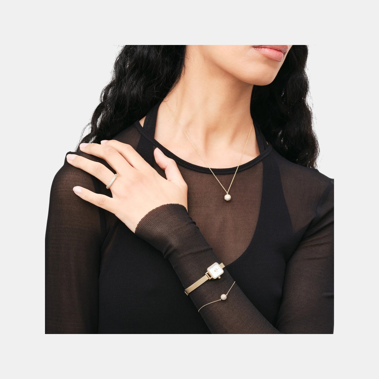 Quadro Mini Women Quartz White Dial Analog Stainless Steel Watch DW00100730K