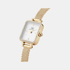 Quadro Mini Women Quartz Analog Dial Analog Stainless Steel Watch DW00100730K