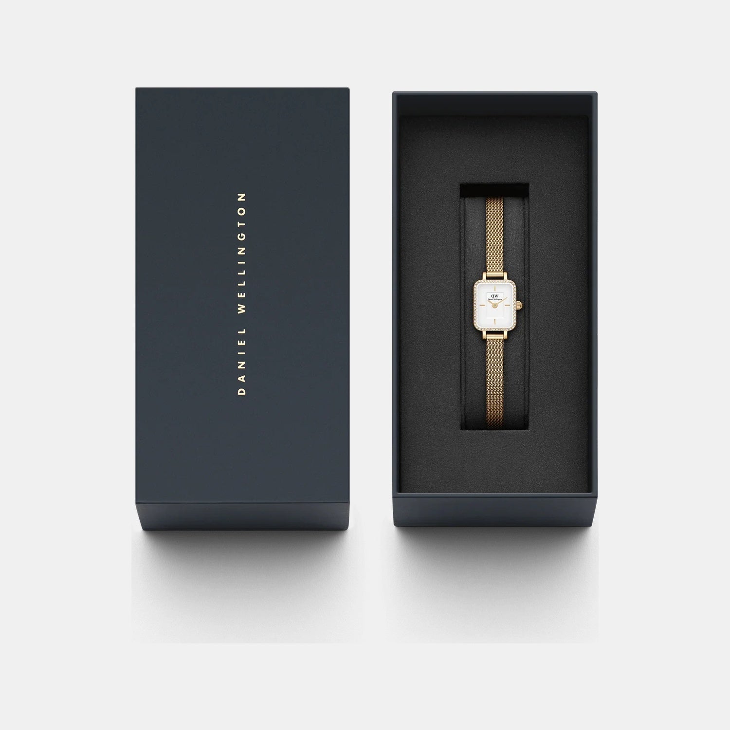 Quadro Mini Women Quartz White Dial Analog Stainless Steel Watch DW00100730K