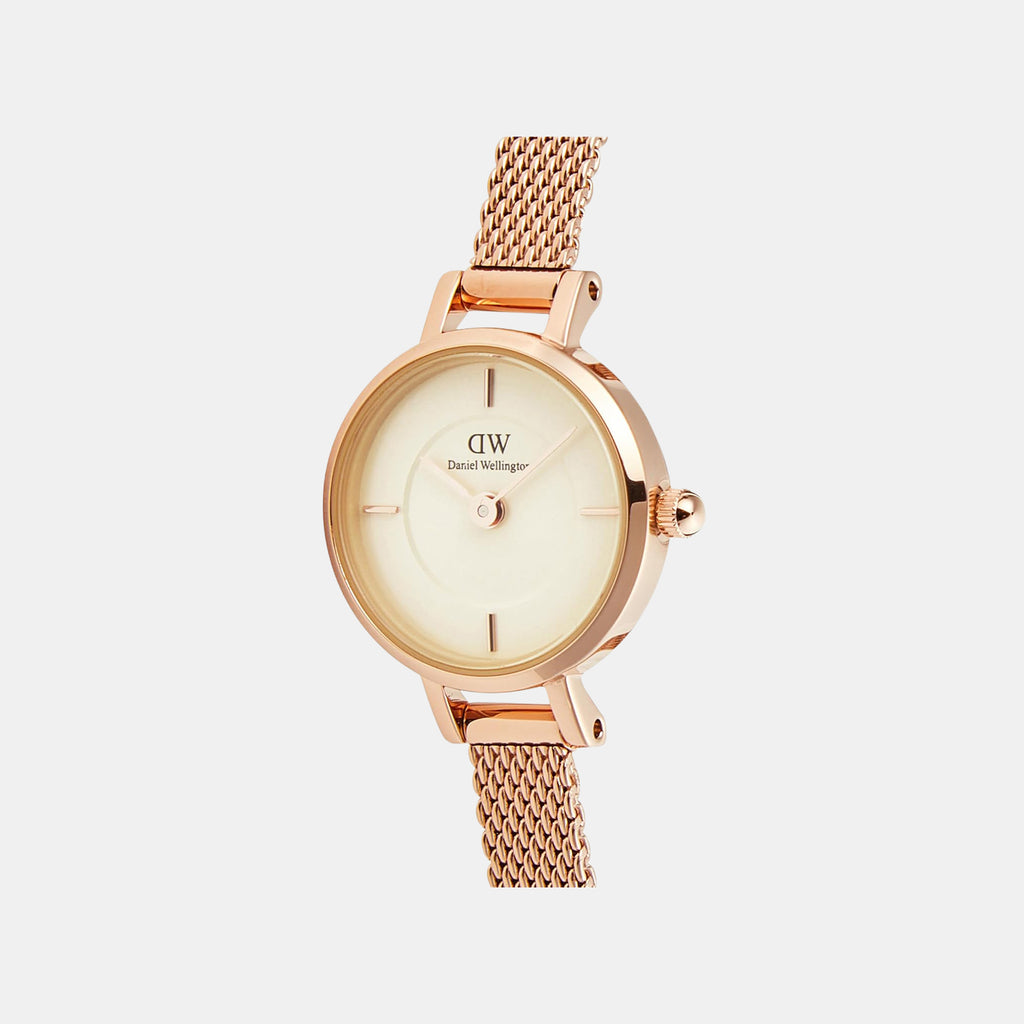 Women Quartz Champagne Dial Analog Steel Watch DW00100741