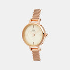 Women Quartz Champagne Dial Analog Steel Watch DW00100741