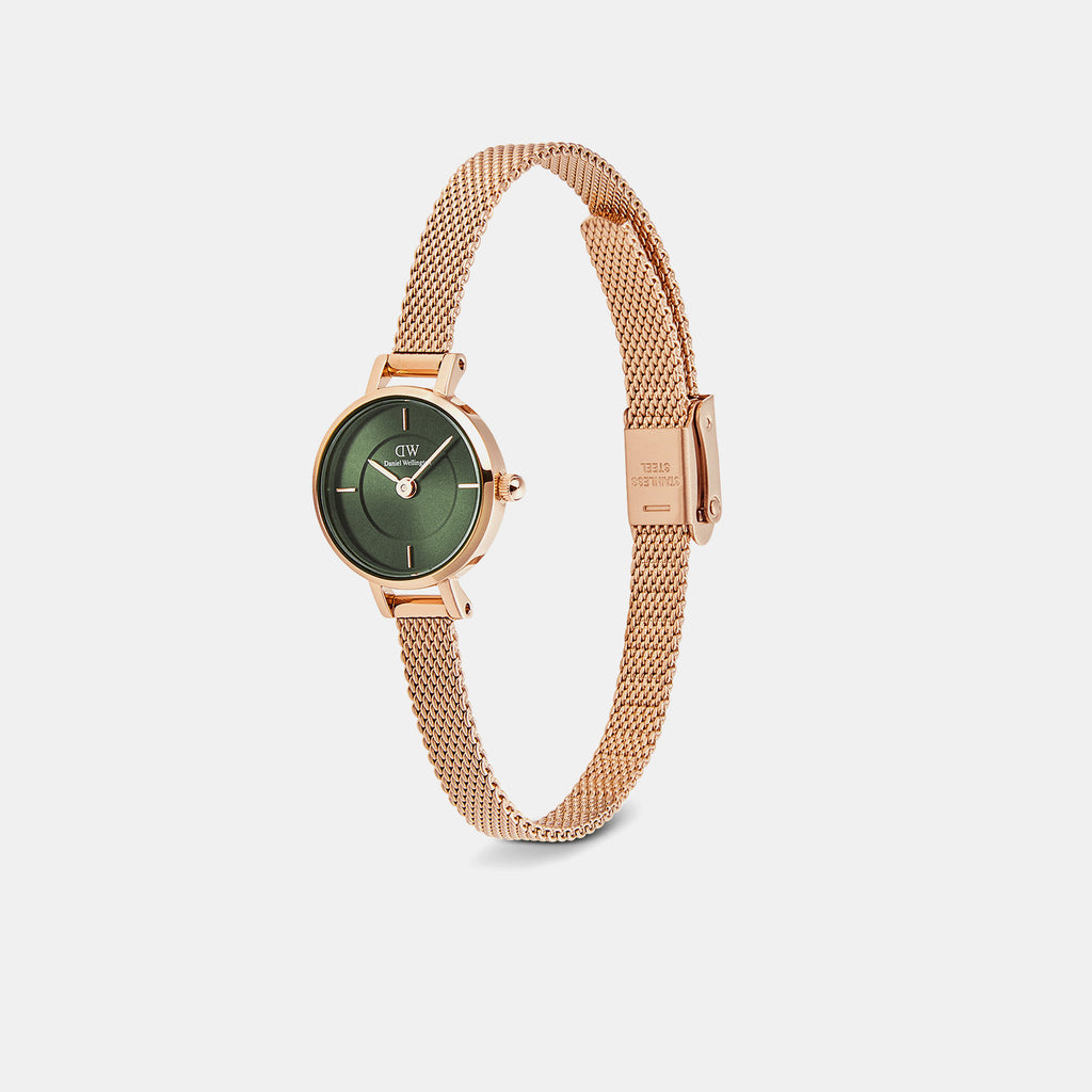 Petite Women Quartz Green Dial Analog Stainless Steel Watch DW00100742