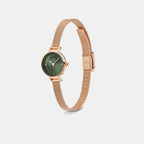 Petite Women Quartz Green Dial Analog Stainless Steel Watch DW00100742