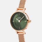 Petite Women Quartz Green Dial Analog Stainless Steel Watch DW00100742