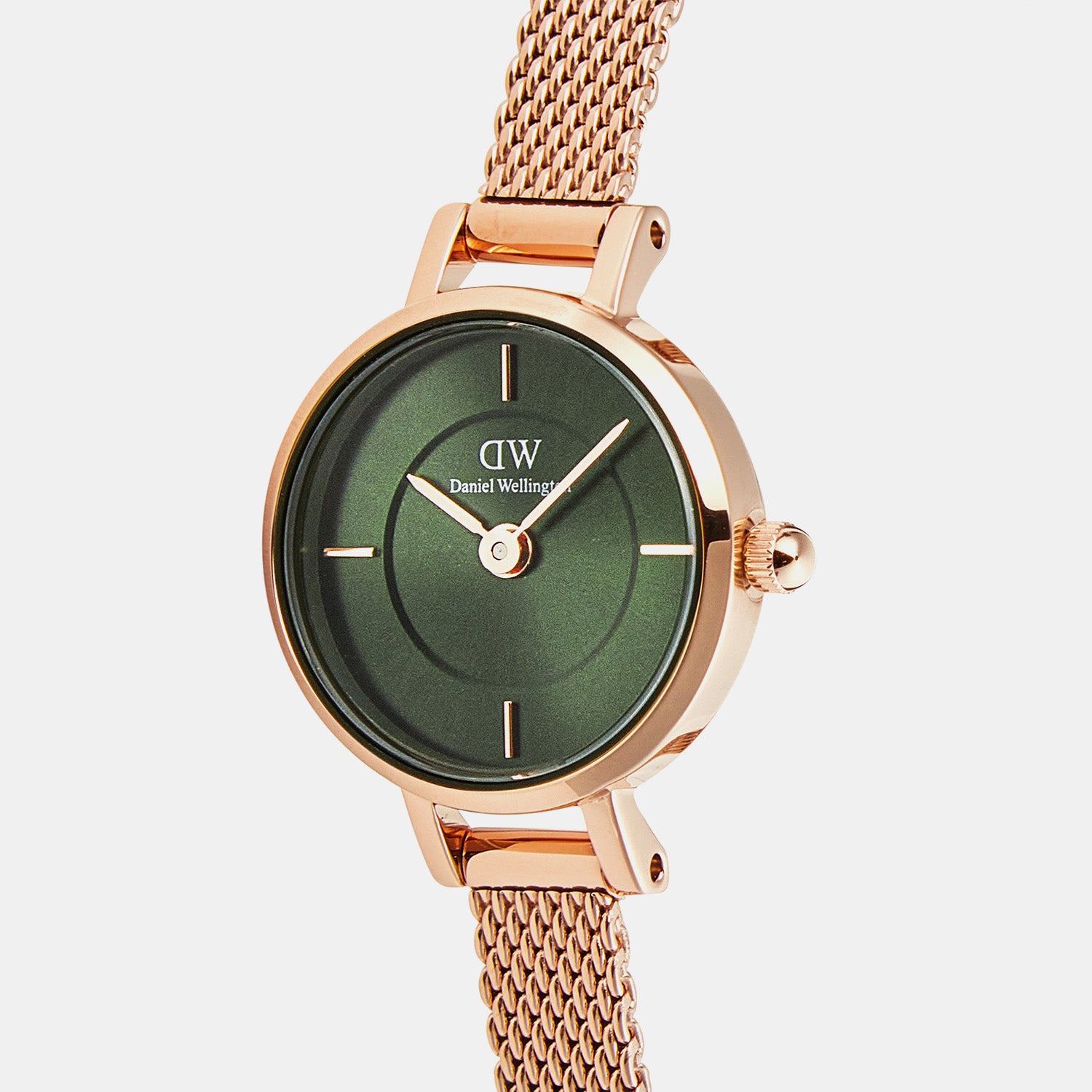 Petite Women Quartz Green Dial Analog Stainless Steel Watch DW00100742