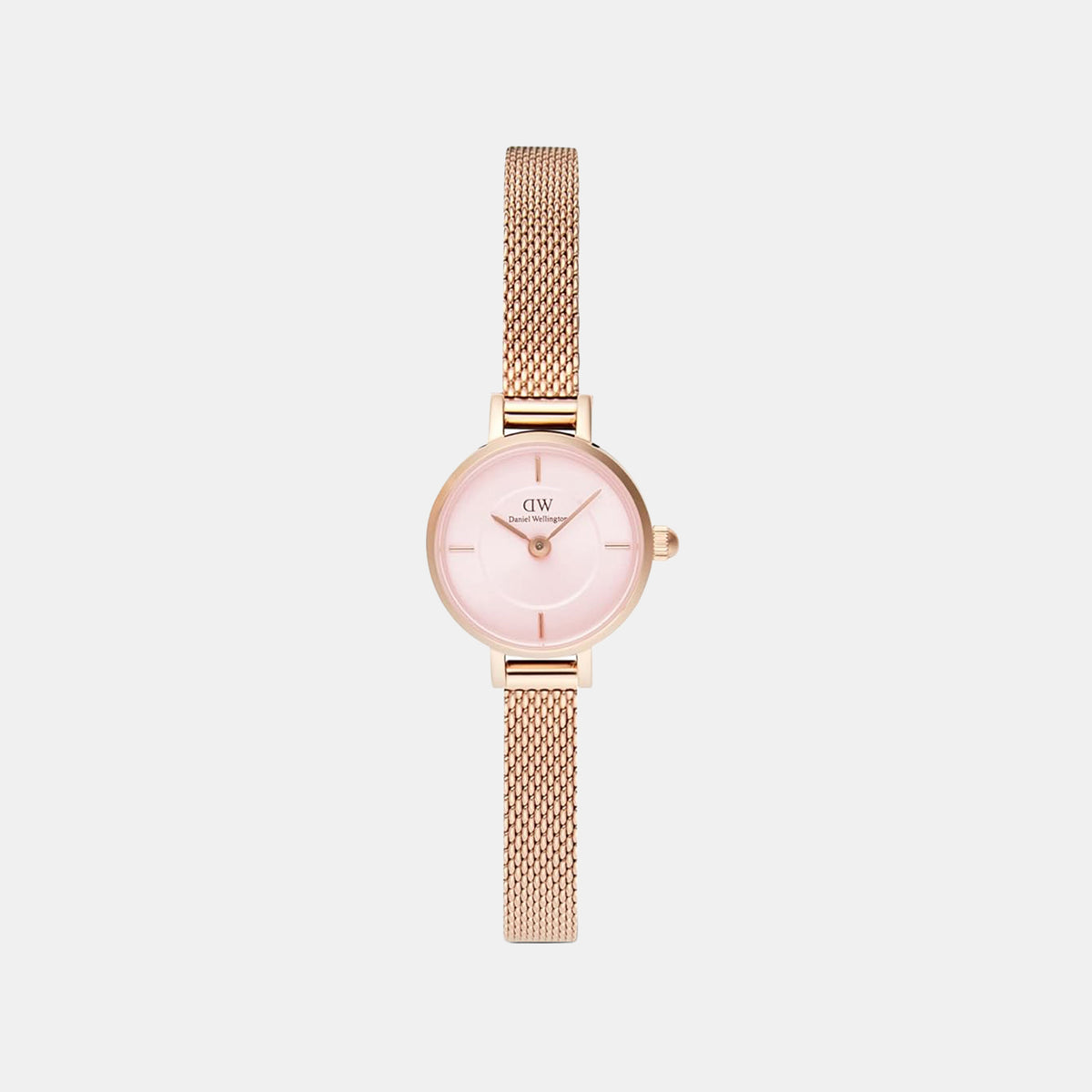 Petite Women Quartz Pink Dial Analog Mesh Watch DW00100743