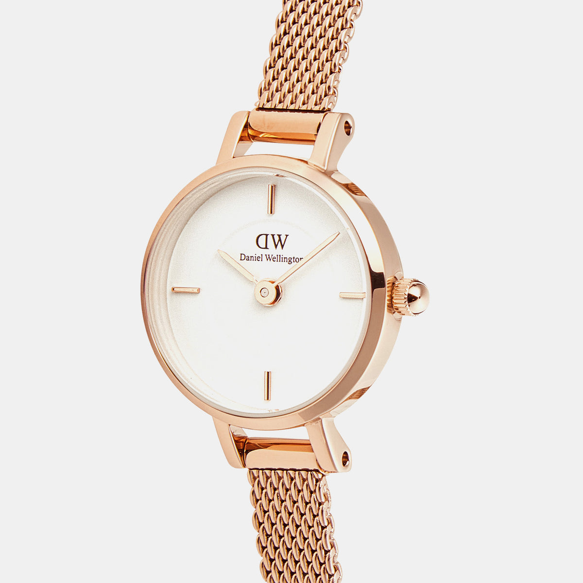 Petite Women Quartz White Dial Analog Mesh Watch DW00100744K