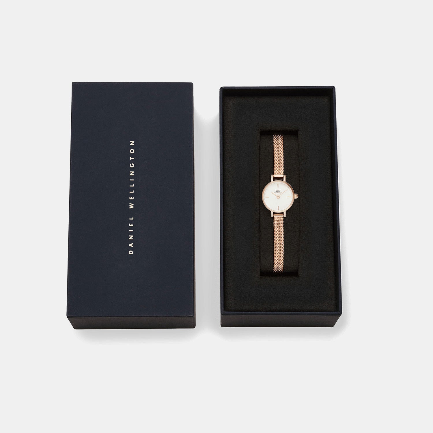 Petite Women Quartz White Dial Analog Mesh Watch DW00100744