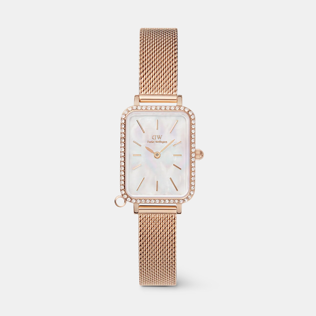 Quadro Women Quartz White Dial Analog Mesh Watch DW00100748