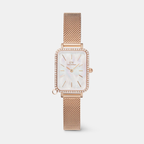 Quadro Women Quartz White Dial Analog Mesh Watch DW00100748