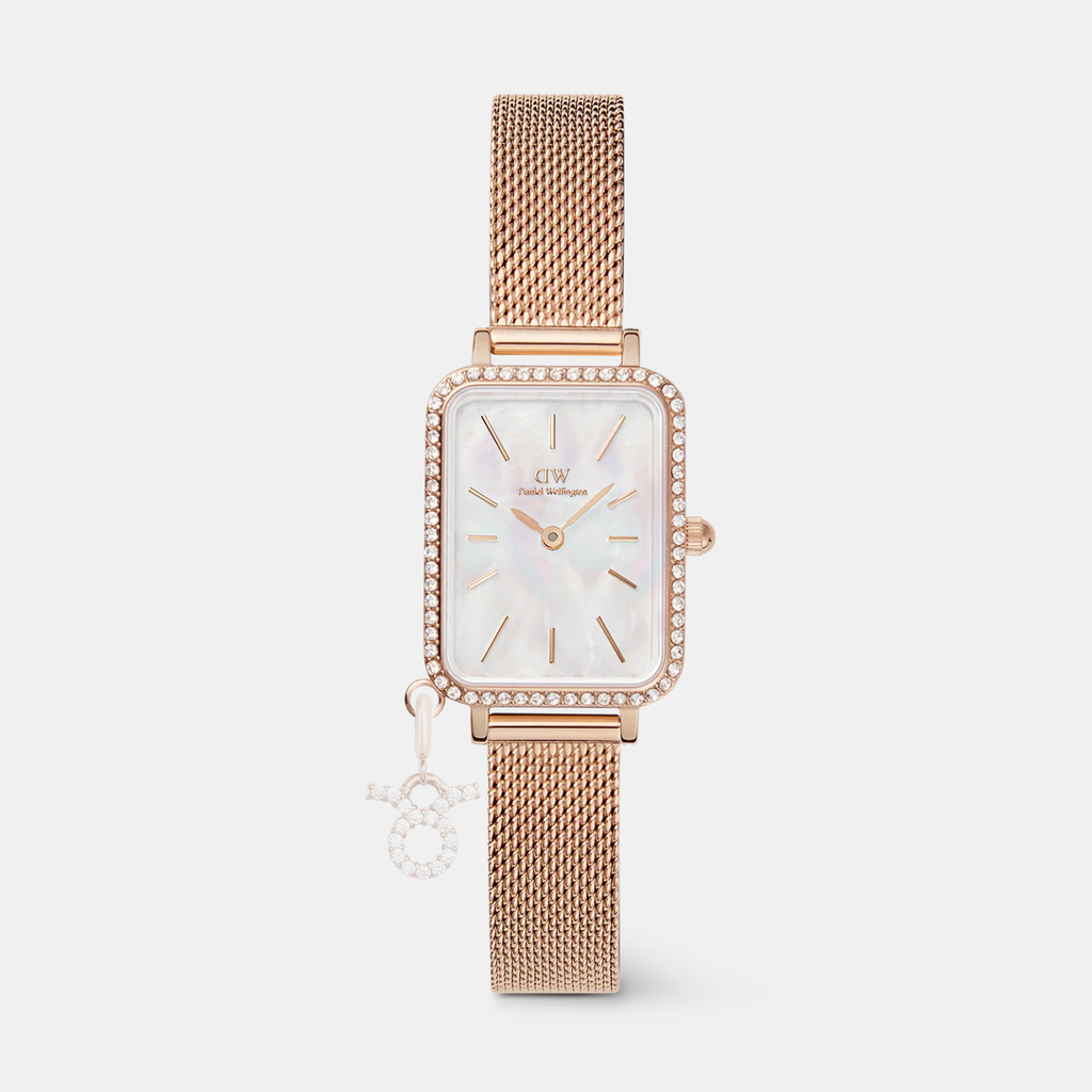 Quadro Women Quartz White Dial Analog Mesh Watch DW00100748