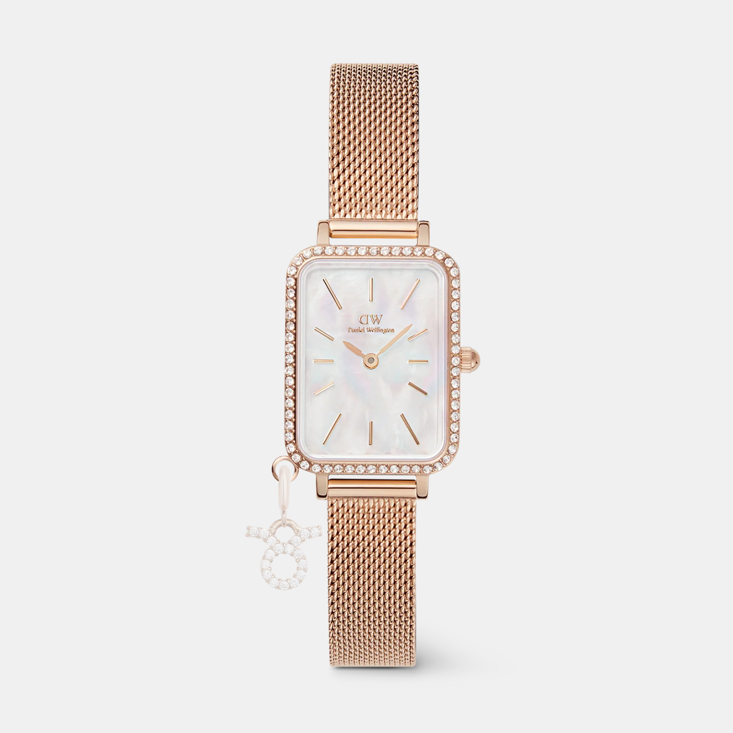 Quadro Women Quartz White Dial Analog Mesh Watch DW00100748