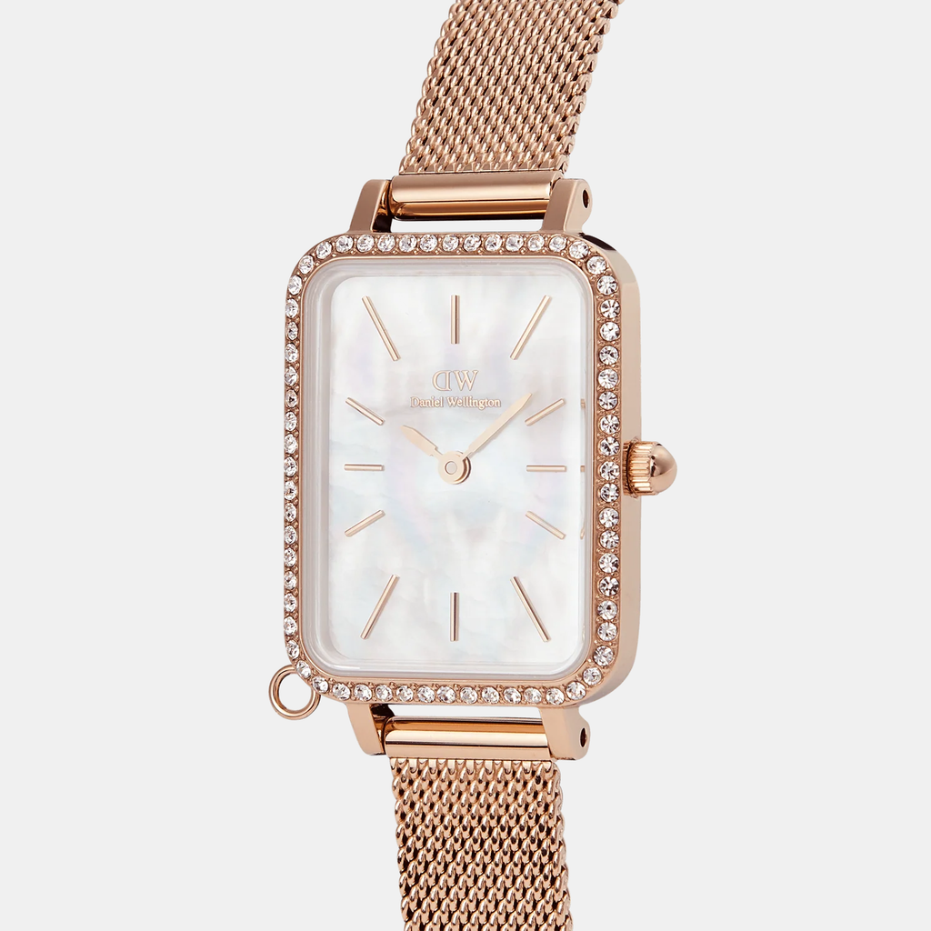 Quadro Women Quartz White Dial Analog Mesh Watch DW00100748