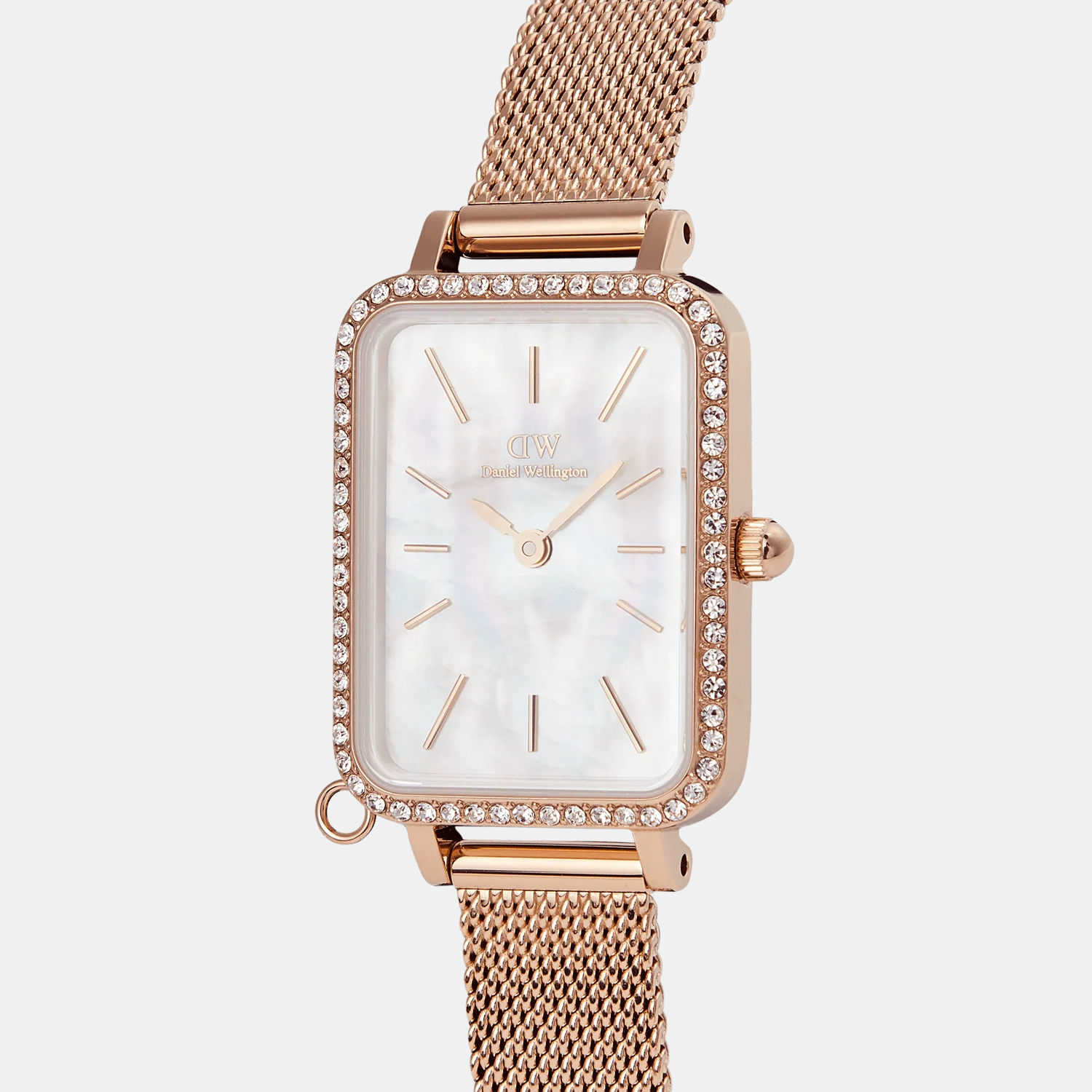 Quadro Women Quartz White Dial Analog Mesh Watch DW00100748