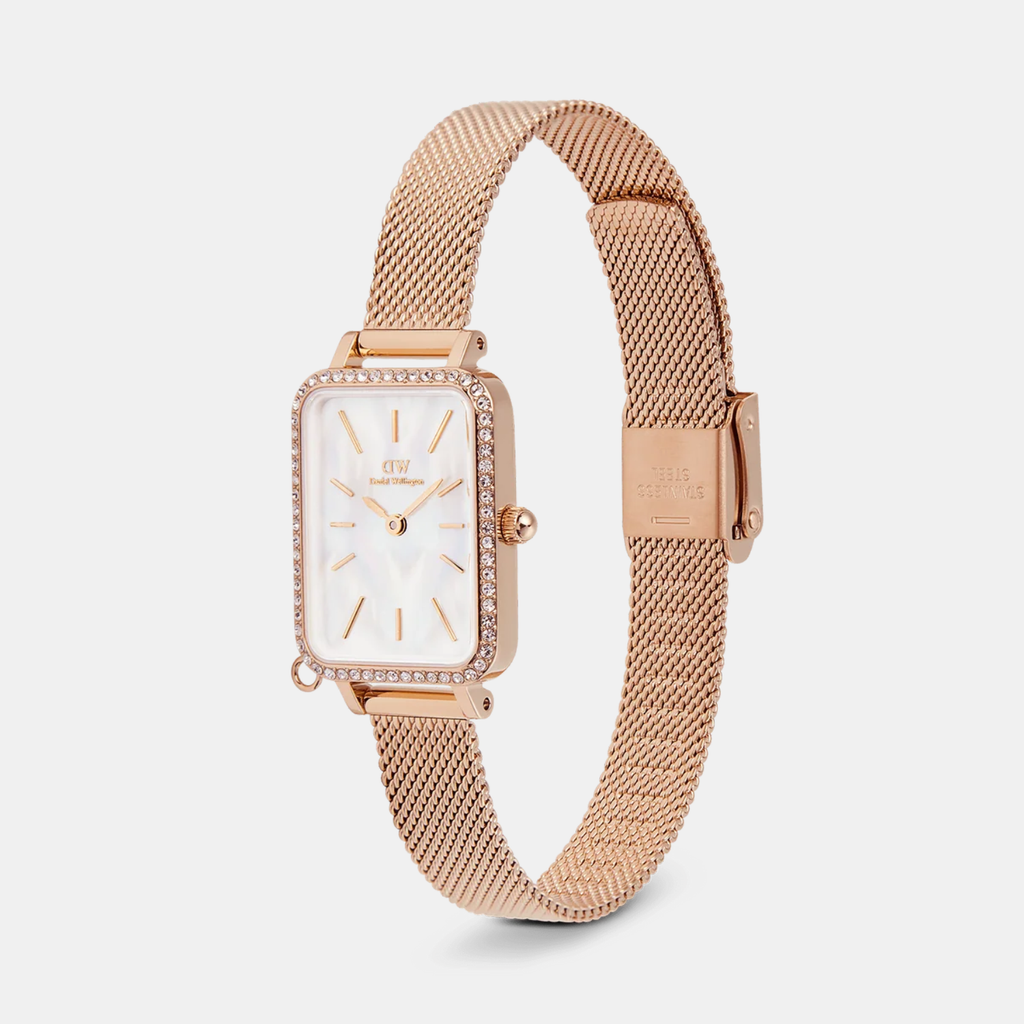 Quadro Women Quartz White Dial Analog Mesh Watch DW00100748