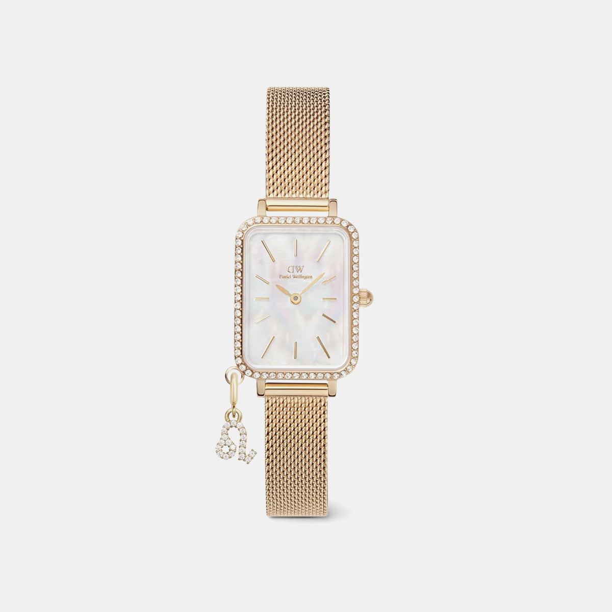 Quadro Women Quartz White Dial Analog Mesh Watch DW00100749K