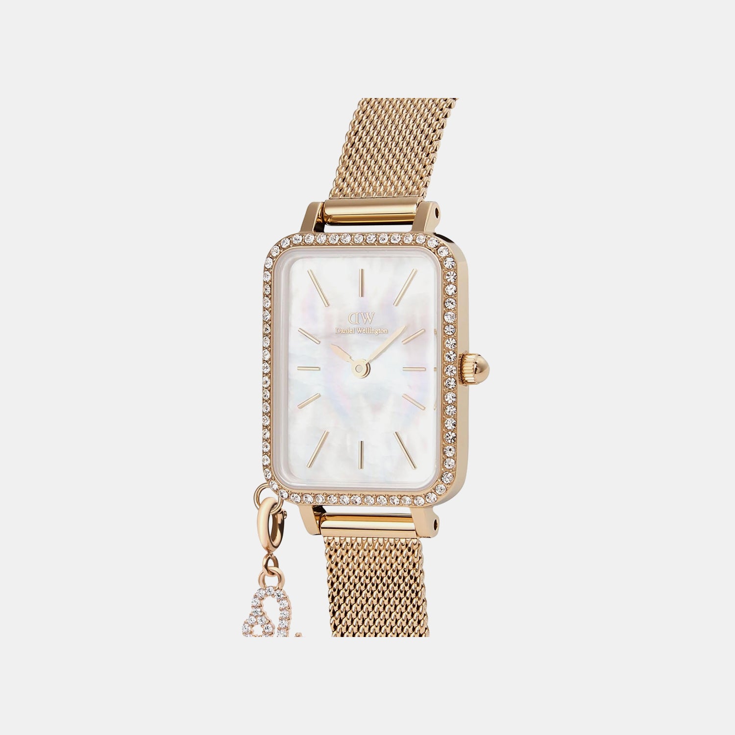 Quadro Women Quartz White Dial Analog Mesh Watch DW00100749