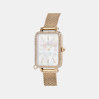 Quadro Women Quartz White Dial Analog Mesh Watch DW00100749K