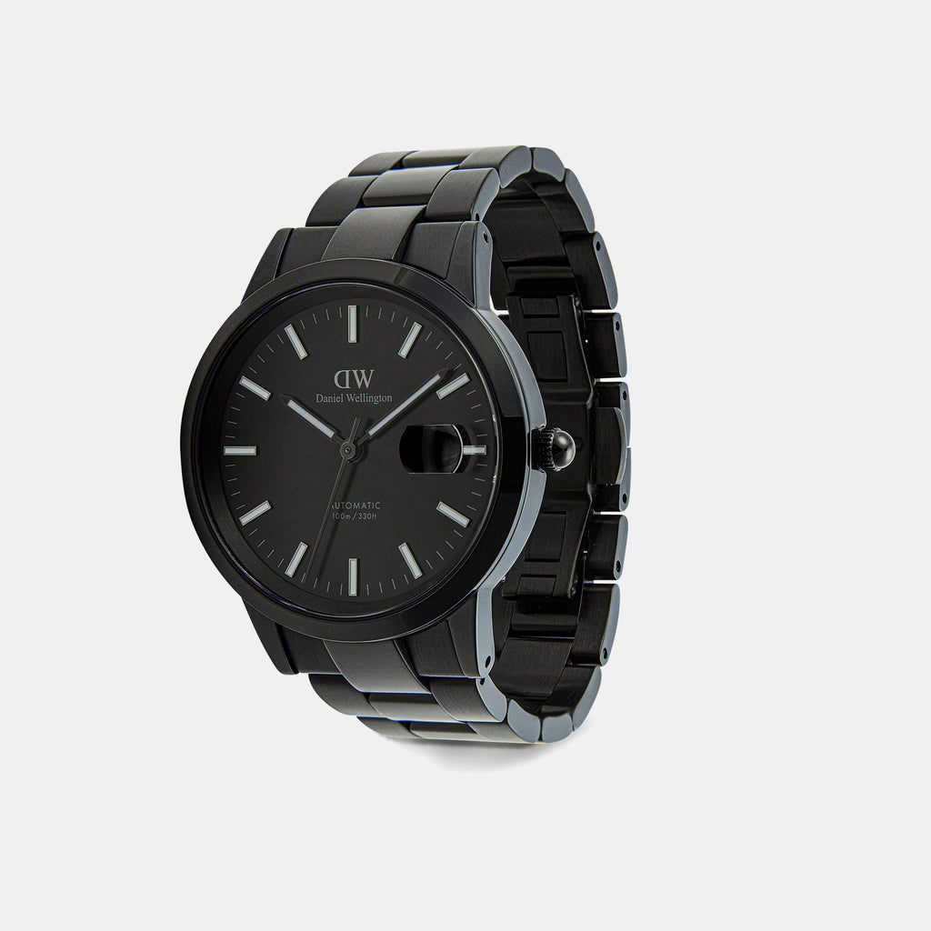 Iconic Men Automatic Black Dial Analog Stainless Steel Watch DW00100753