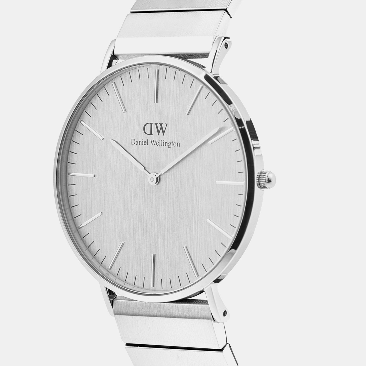 Classic Men Quartz Silver Dial Analog Stainless Steel Watch DW00100775K