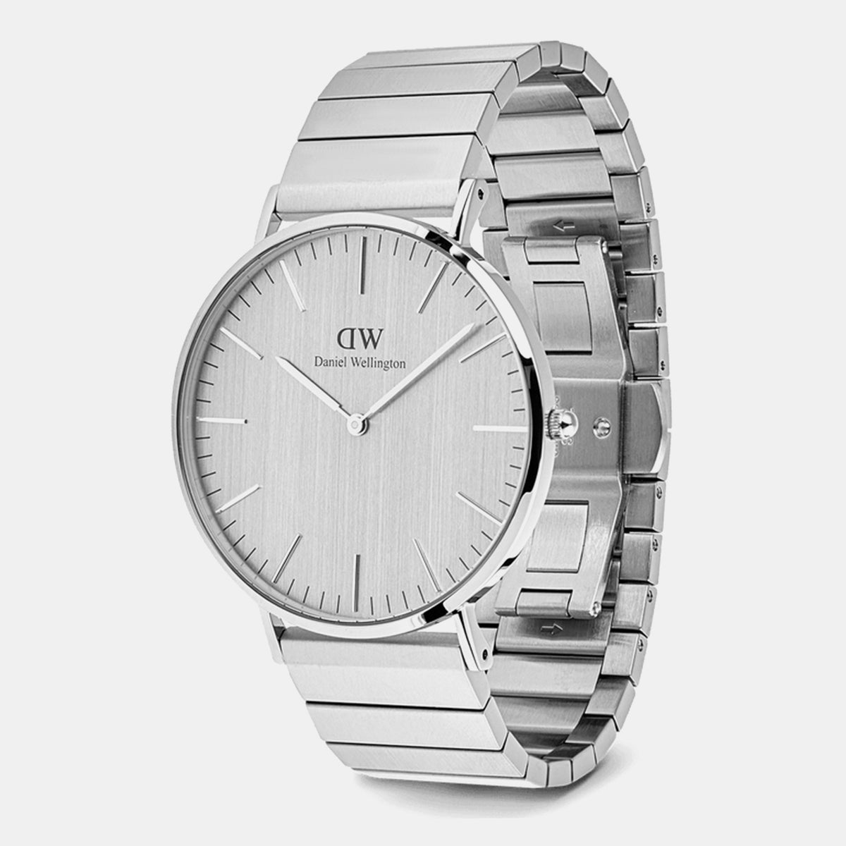 Classic Men Quartz Silver Dial Analog Stainless Steel Watch DW00100775K