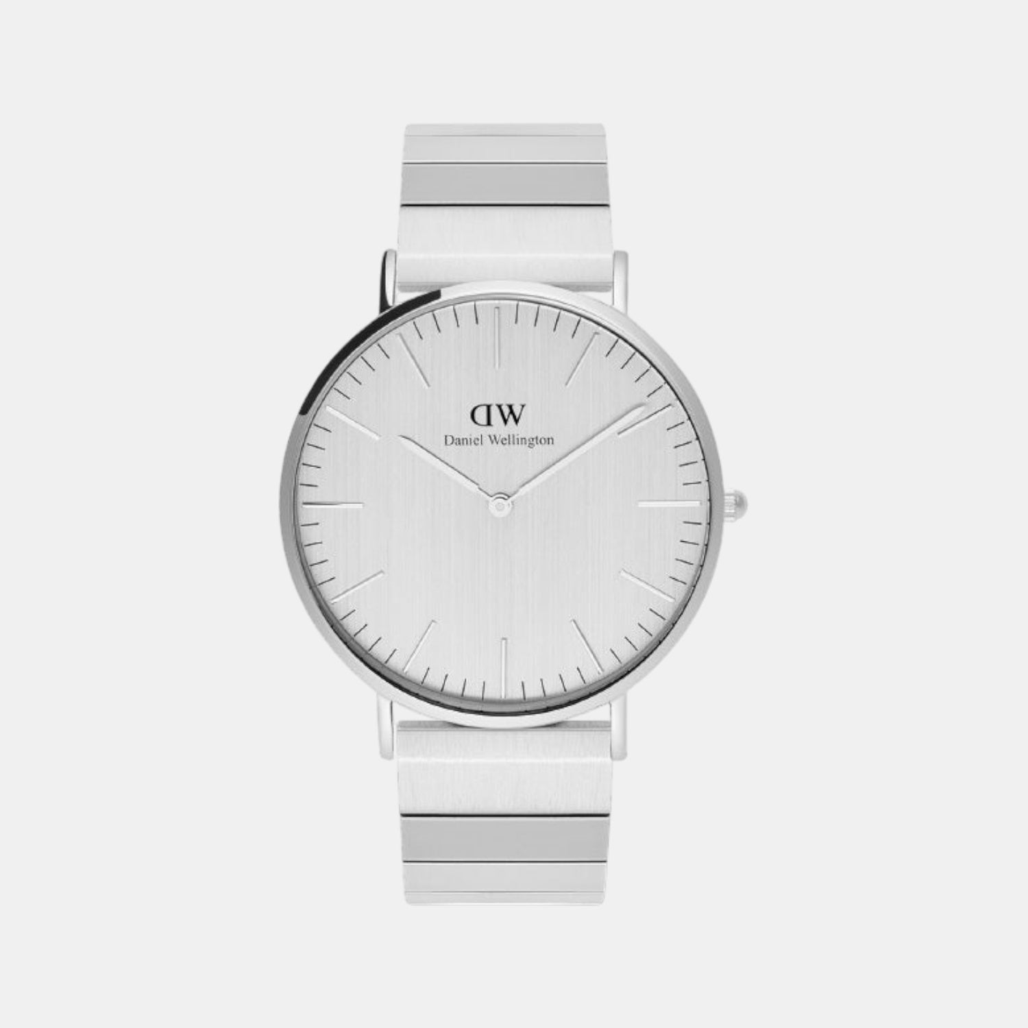 Classic Men Quartz Silver Dial Analog Stainless Steel Watch DW00100775