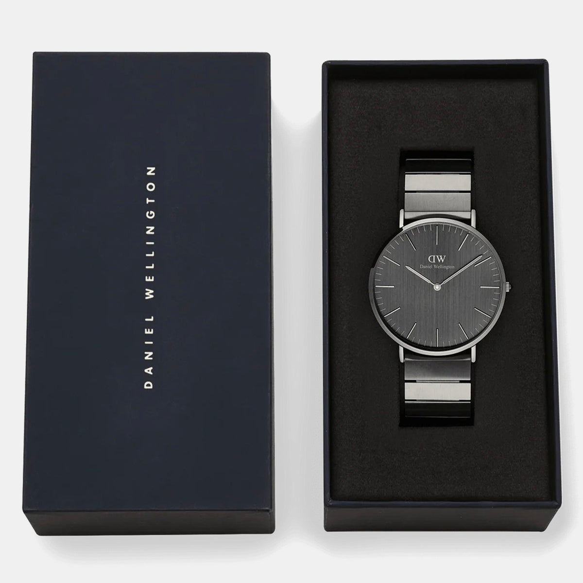 Classic Unisex Quartz Grey Dial Analog Stainless Steel Watch DW00100777K