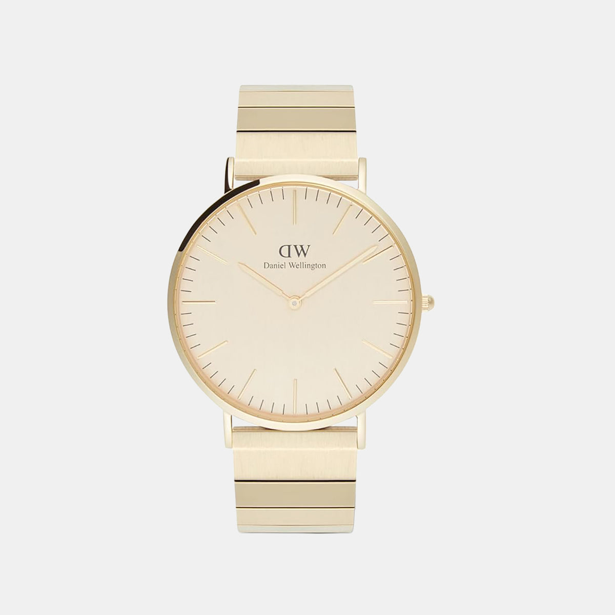 Classic Men Quartz Gold Dial Analog Stainless Steel Watch DW00100779K