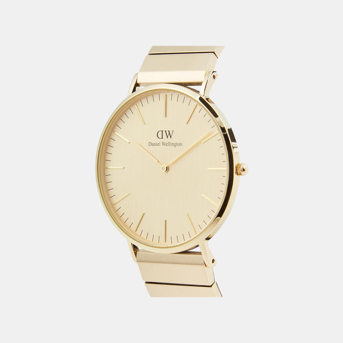 Classic Men Quartz Gold Dial Analog Stainless Steel Watch DW00100779K