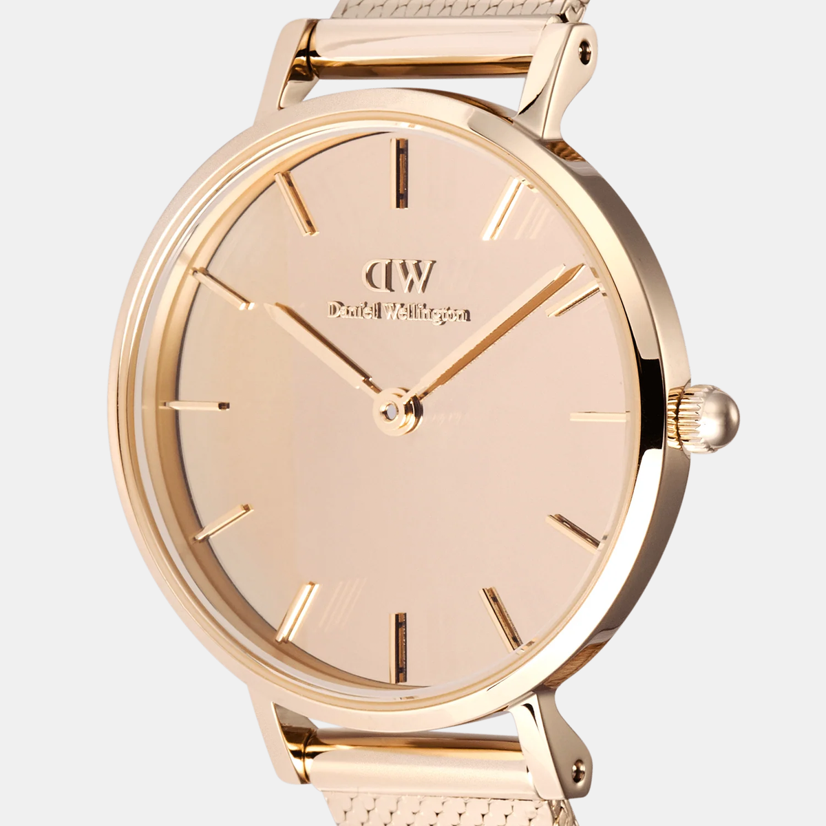 Petite Women Quartz Pink Dial Analog Stainless Steel Watch DW00100795