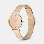 Petite Women Quartz Rose Gold Dial Analog Stainless Steel Watch DW00100795