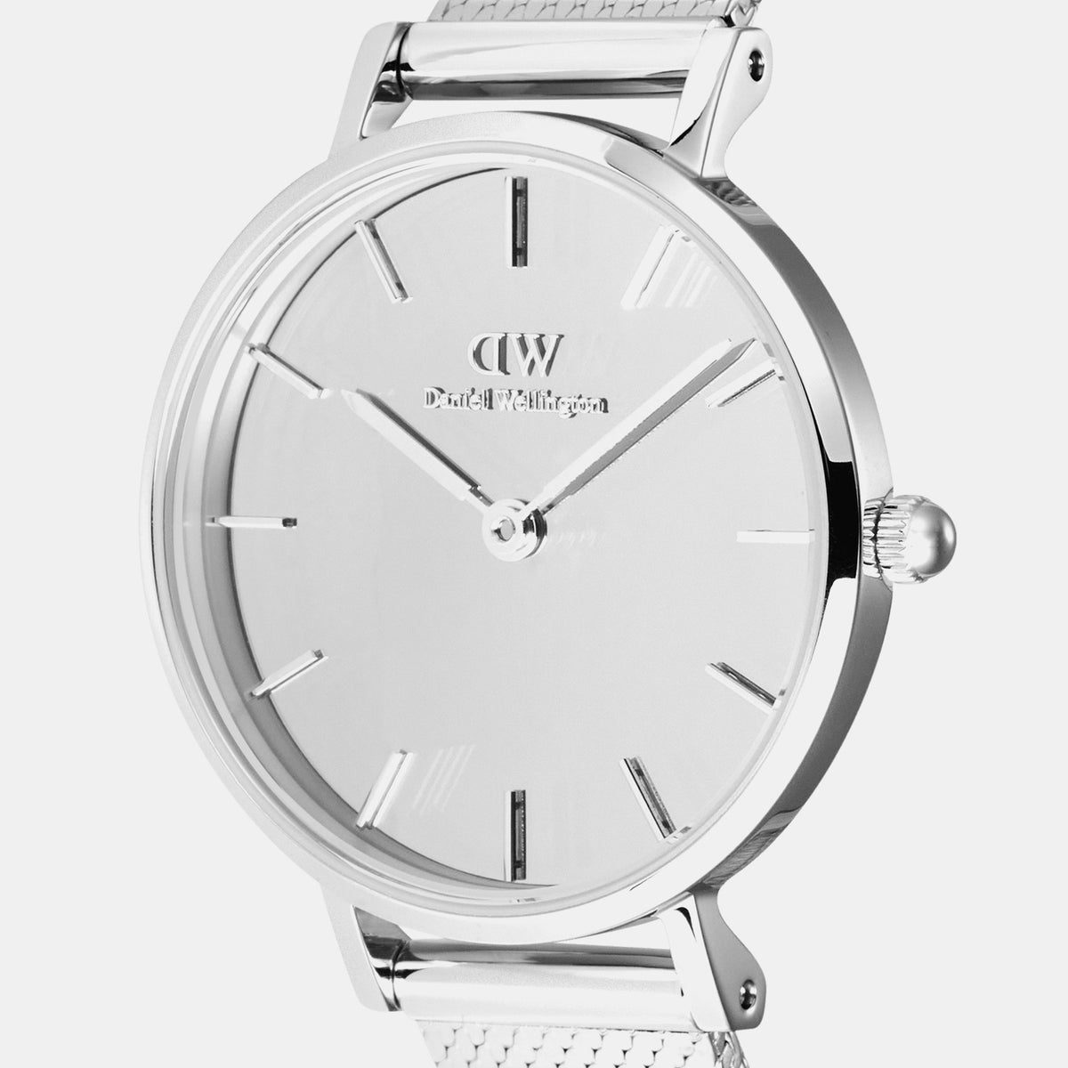 Petite Women Quartz Silver Dial Analog Mesh Watch DW00100796K