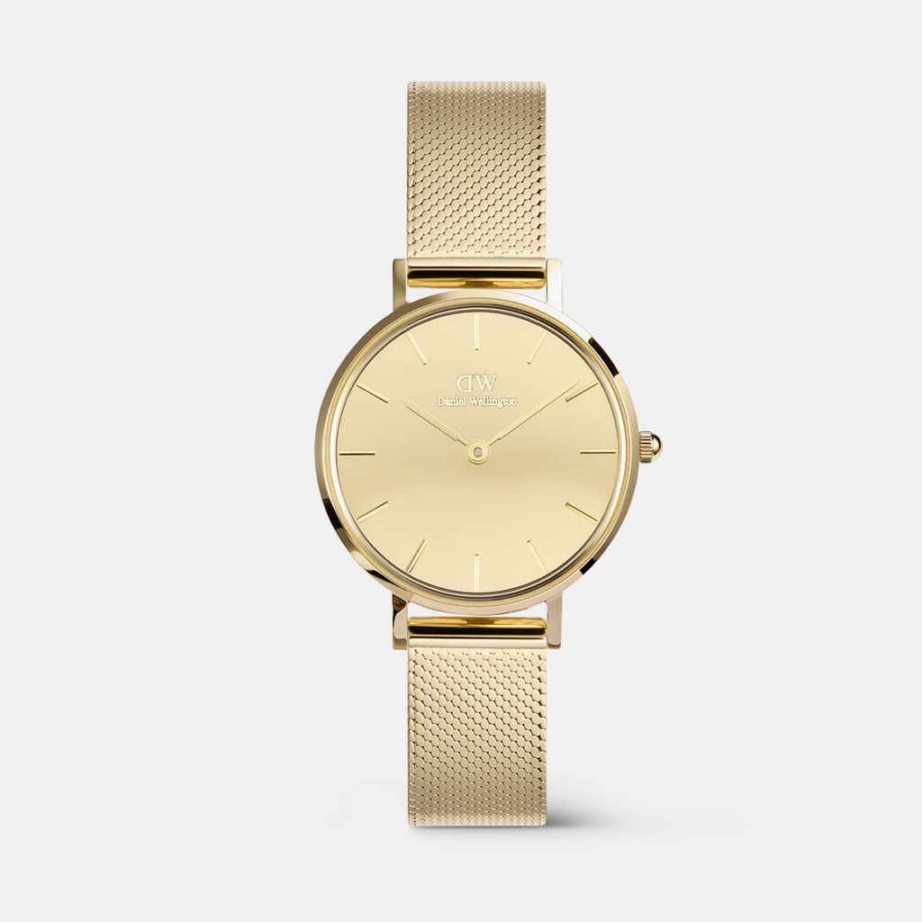 Petite Women Quartz Gold Dial Analog Stainless Steel Watch DW00100797