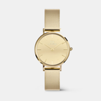 Petite Women Quartz Gold Dial Analog Stainless Steel Watch DW00100797