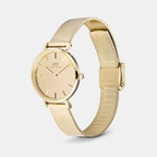 Petite Women Quartz Gold Dial Analog Stainless Steel Watch DW00100797