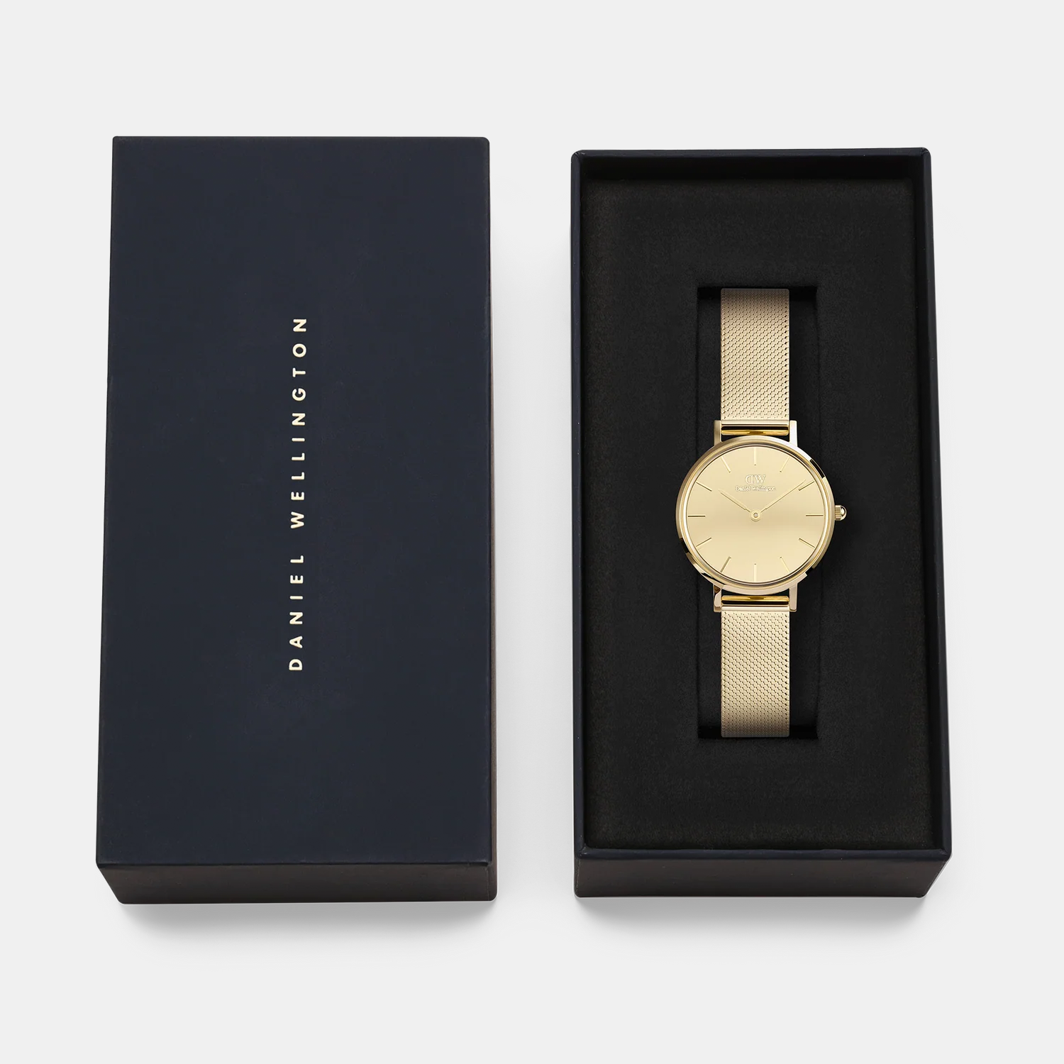 Petite Women Quartz Gold Dial Analog Stainless Steel Watch DW00100797