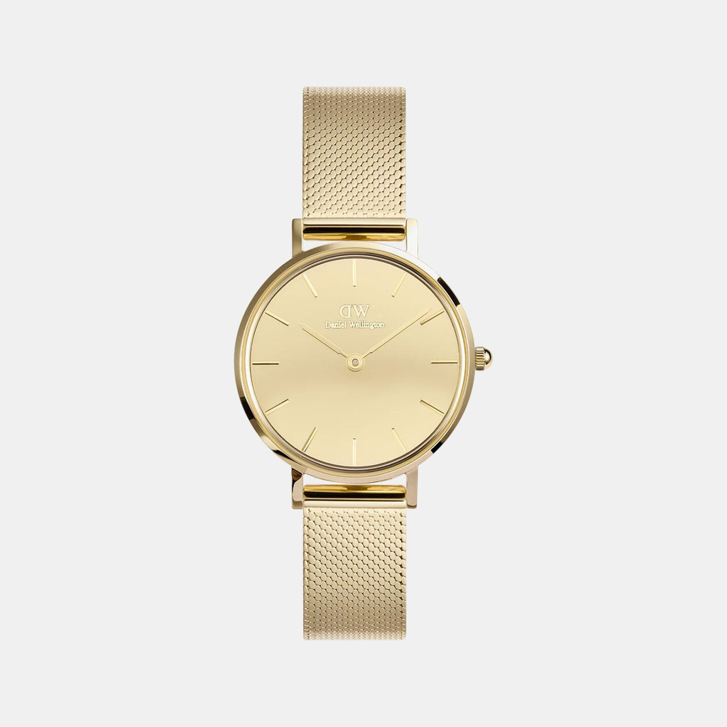 Petite Women Quartz Gold Dial Analog Stainless Steel Watch DW00100797