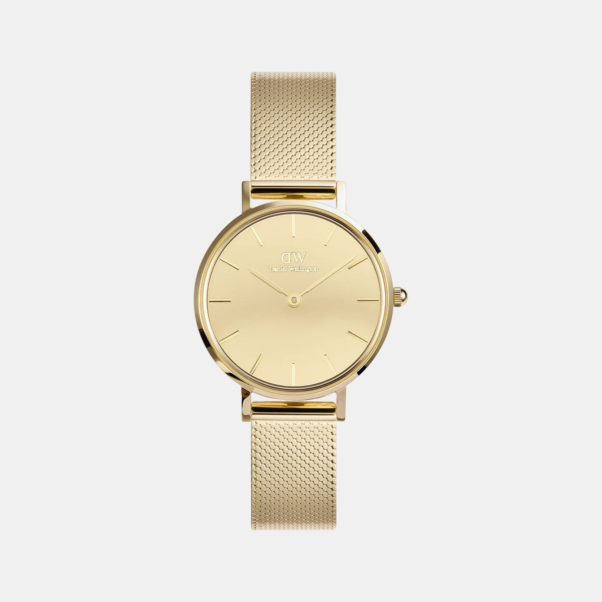 Petite Women Quartz Gold Dial Analog Mesh Watch DW00100797K