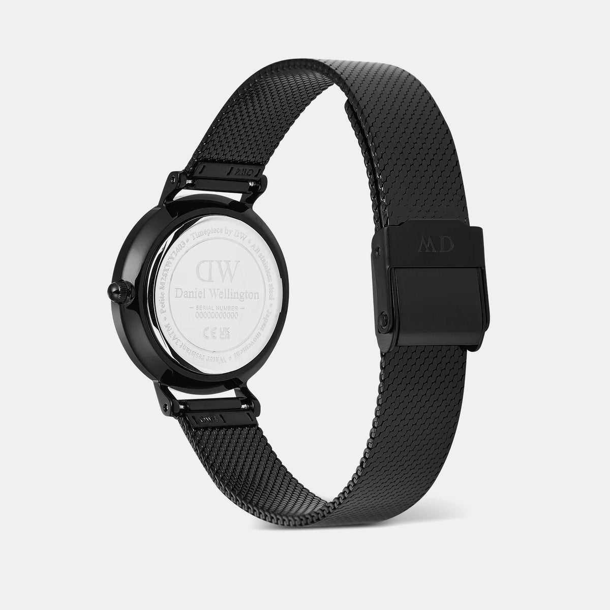 Petite Women Quartz Black Dial Analog Mesh Watch DW00100798K