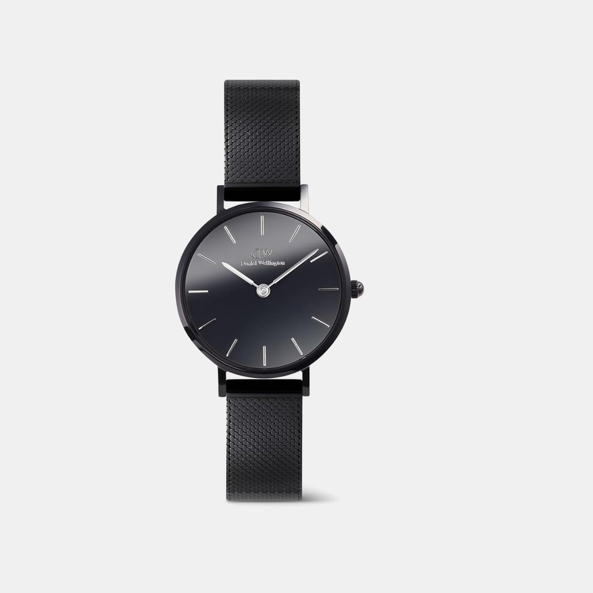 Petite Women Quartz Black Dial Analog Mesh Watch DW00100798K
