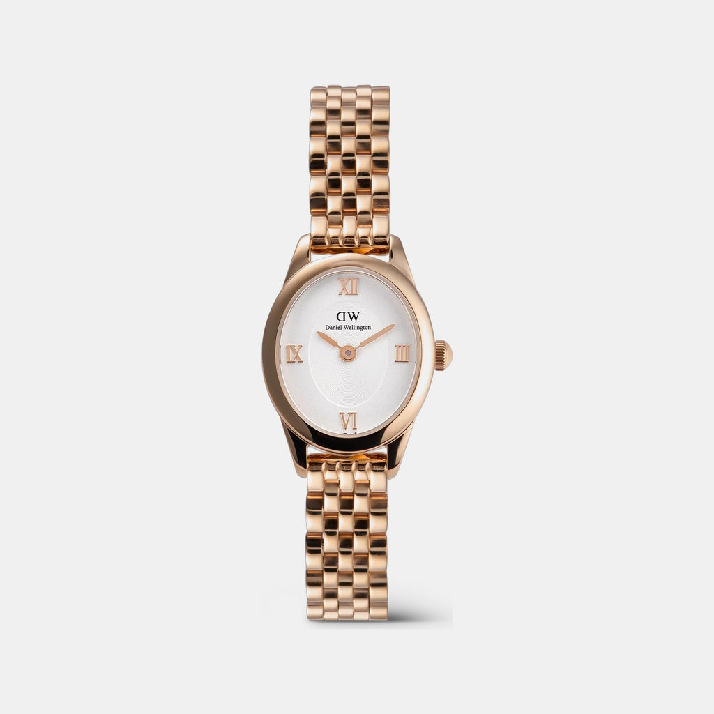 Oval Mini Women Quartz White Dial Analog Stainless Steel Watch DW00100805K