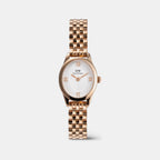 Oval Mini Women Quartz White Dial Analog Stainless Steel Watch DW00100805K