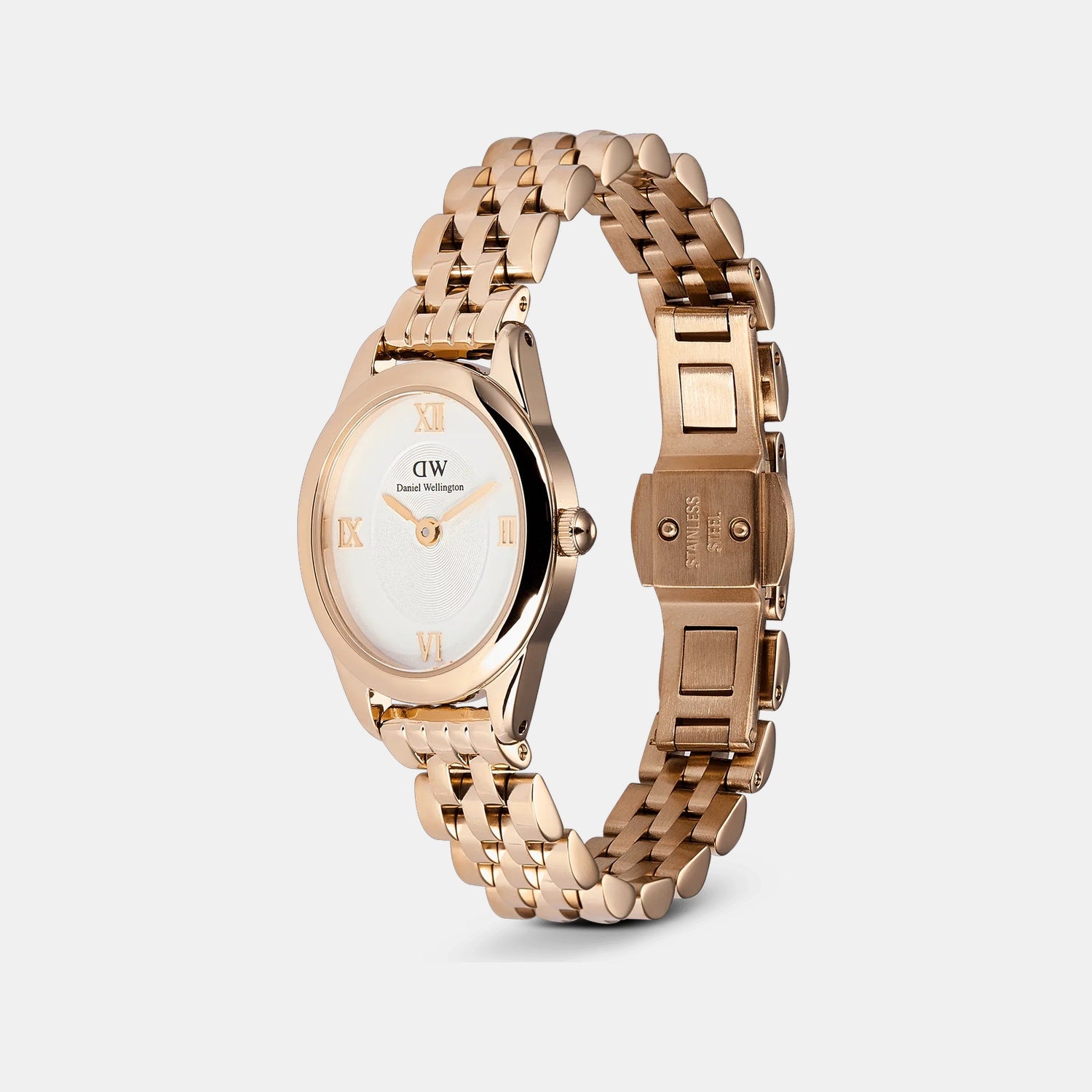 Oval Mini Women Quartz White Dial Analog Stainless Steel Watch DW00100805K