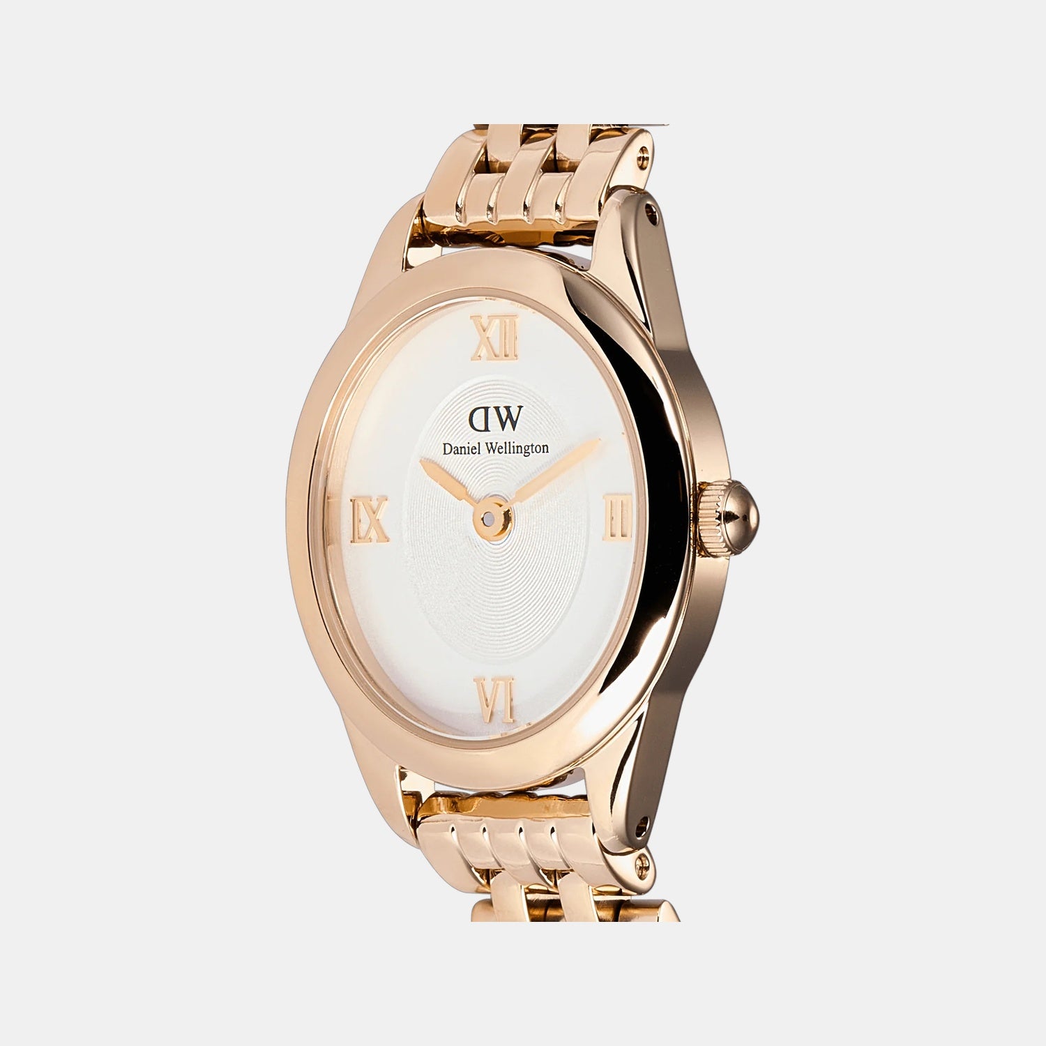 Oval Mini Women Quartz White Dial Analog Stainless Steel Watch DW00100805K