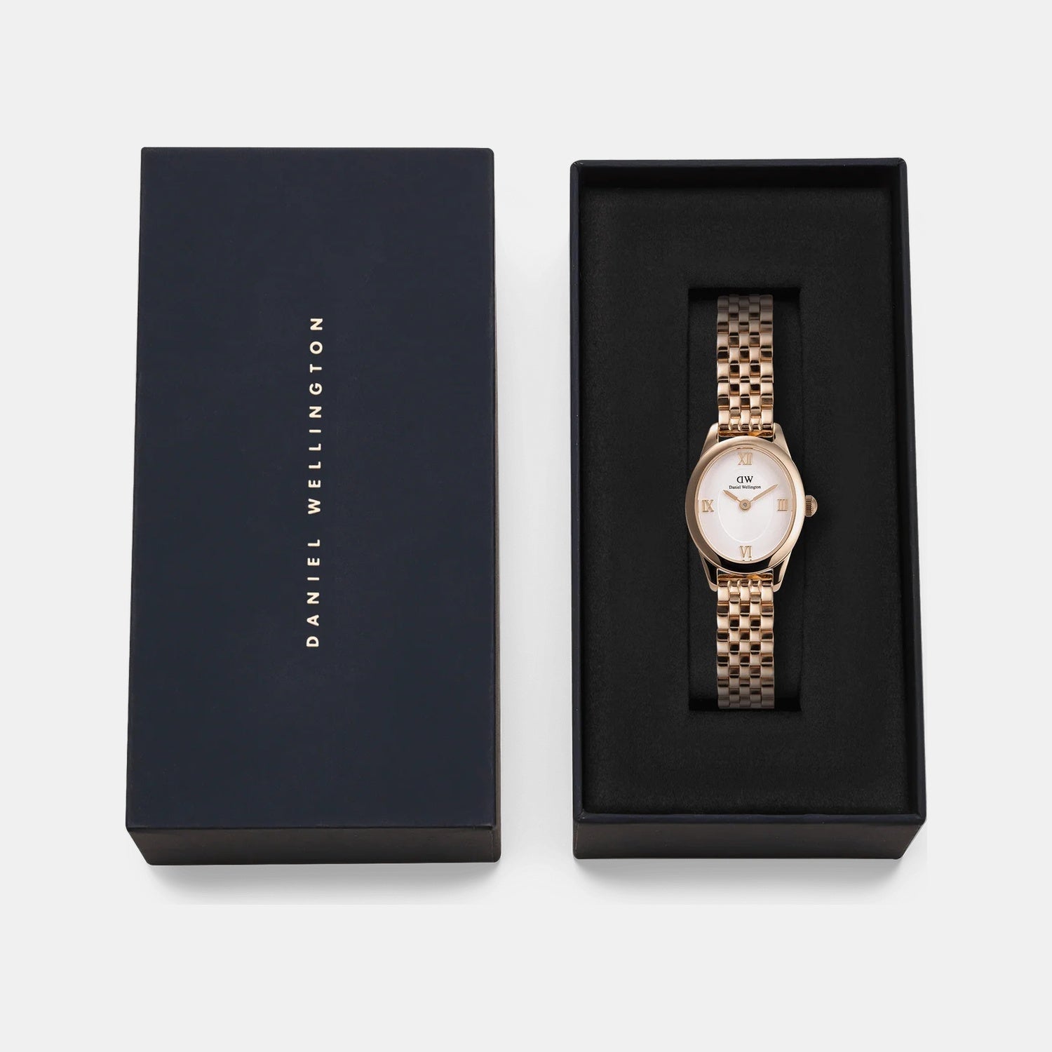 Oval Mini Women Quartz White Dial Analog Stainless Steel Watch DW00100805K