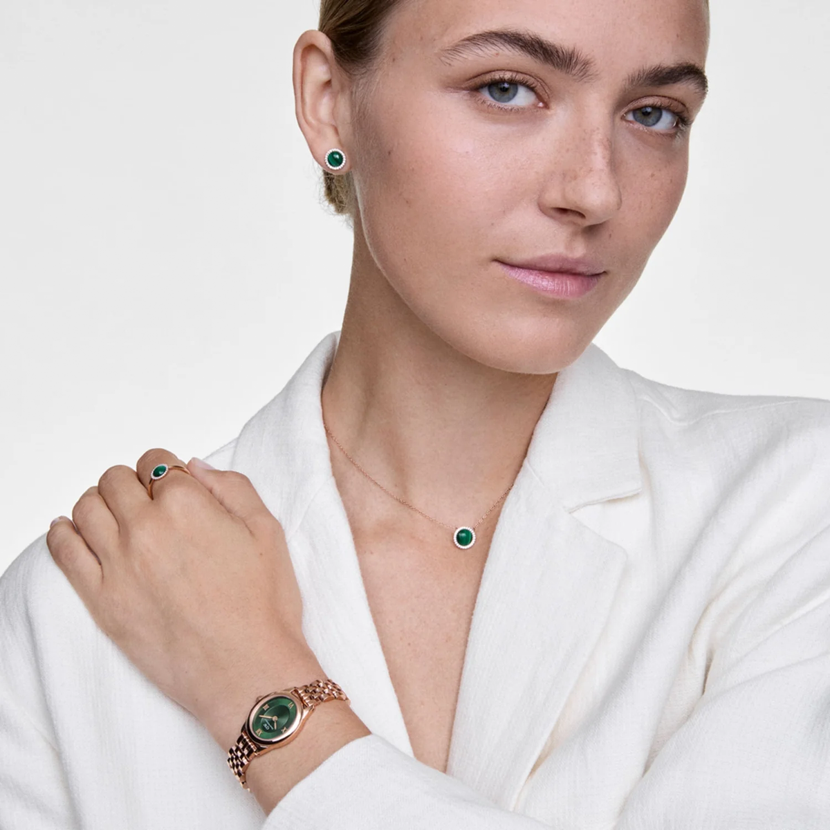 Ophelia Women Quartz Green Dial Analog Stainless Steel Watch DW00100806K