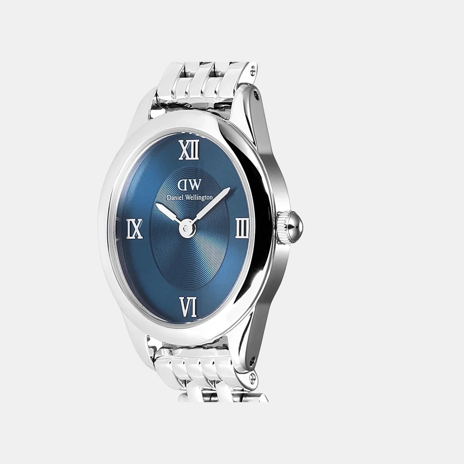 Oval Mini Women Quartz Arctic Blue Dial Analog Stainless Steel Watch DW00100807K