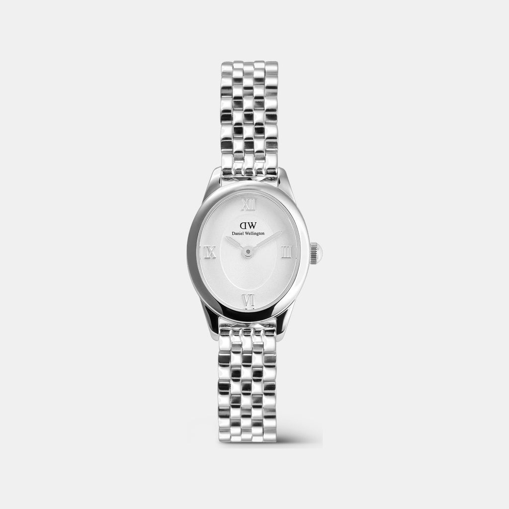 Oval Mini Women Quartz White Dial Analog Stainless Steel Watch DW00100808K
